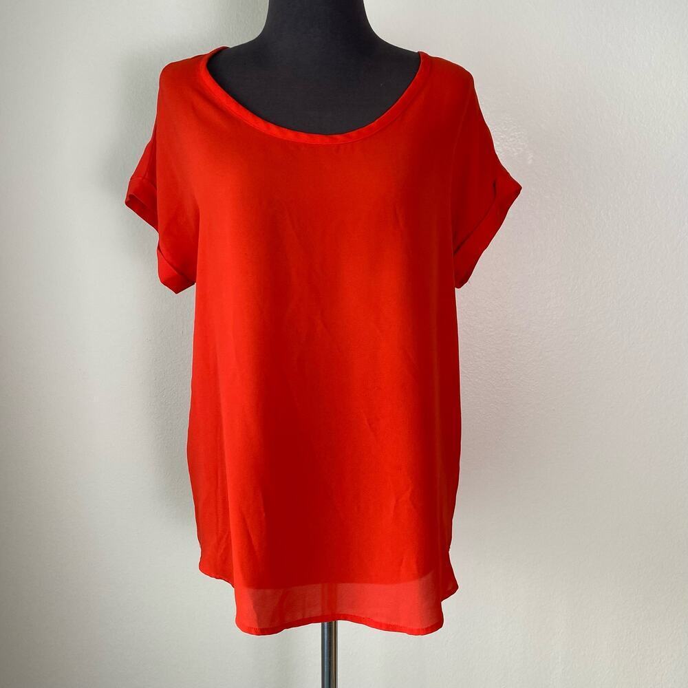Pleione sz S short sleeve‎ scoop neck blouse